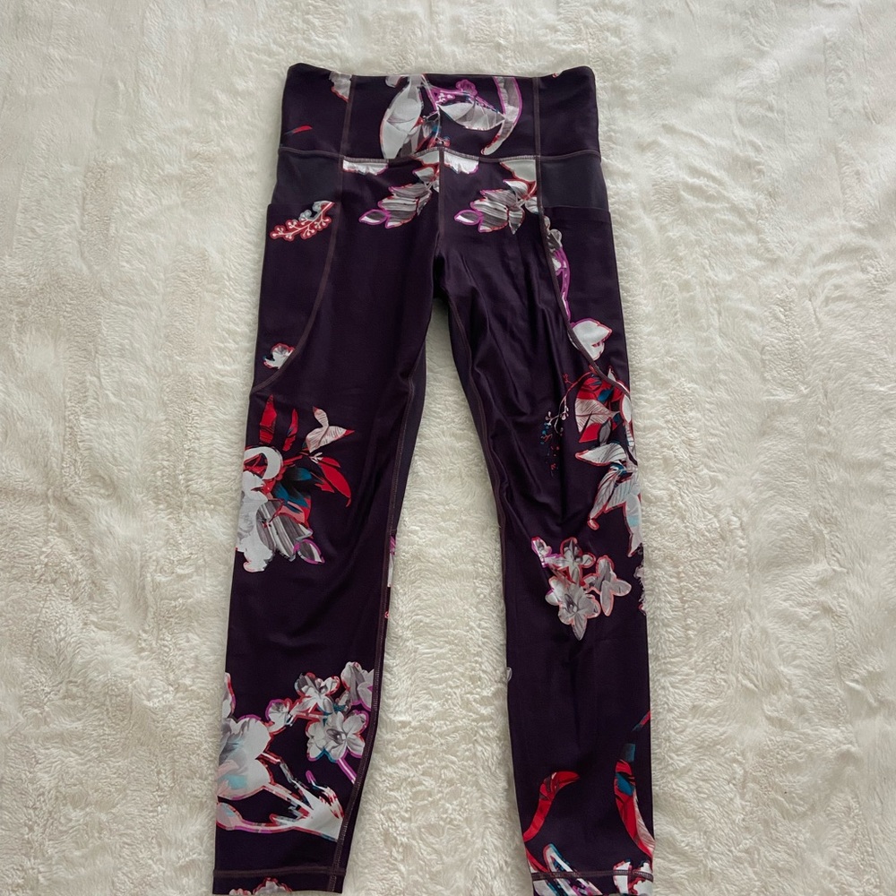 Athleta Purple Floral Leggings